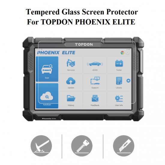 Tempered Glass Screen Protector Cover for Topdon Phoenix Elite - Click Image to Close